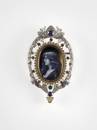 CMA クリーブランド美術館 ビンテージ ブローチ 美品 brooch ラピスガラス 小さなヴィンテージブローチ/イギリス