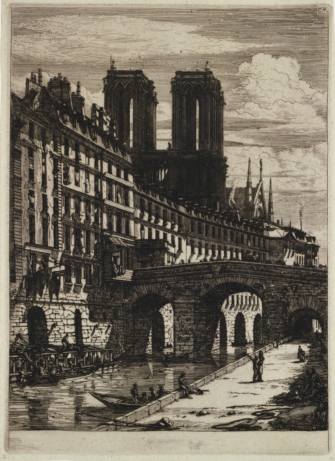 パリの銅版画』：ル・プティ・ポン|シャルル・メリヨン |所蔵作品検索
