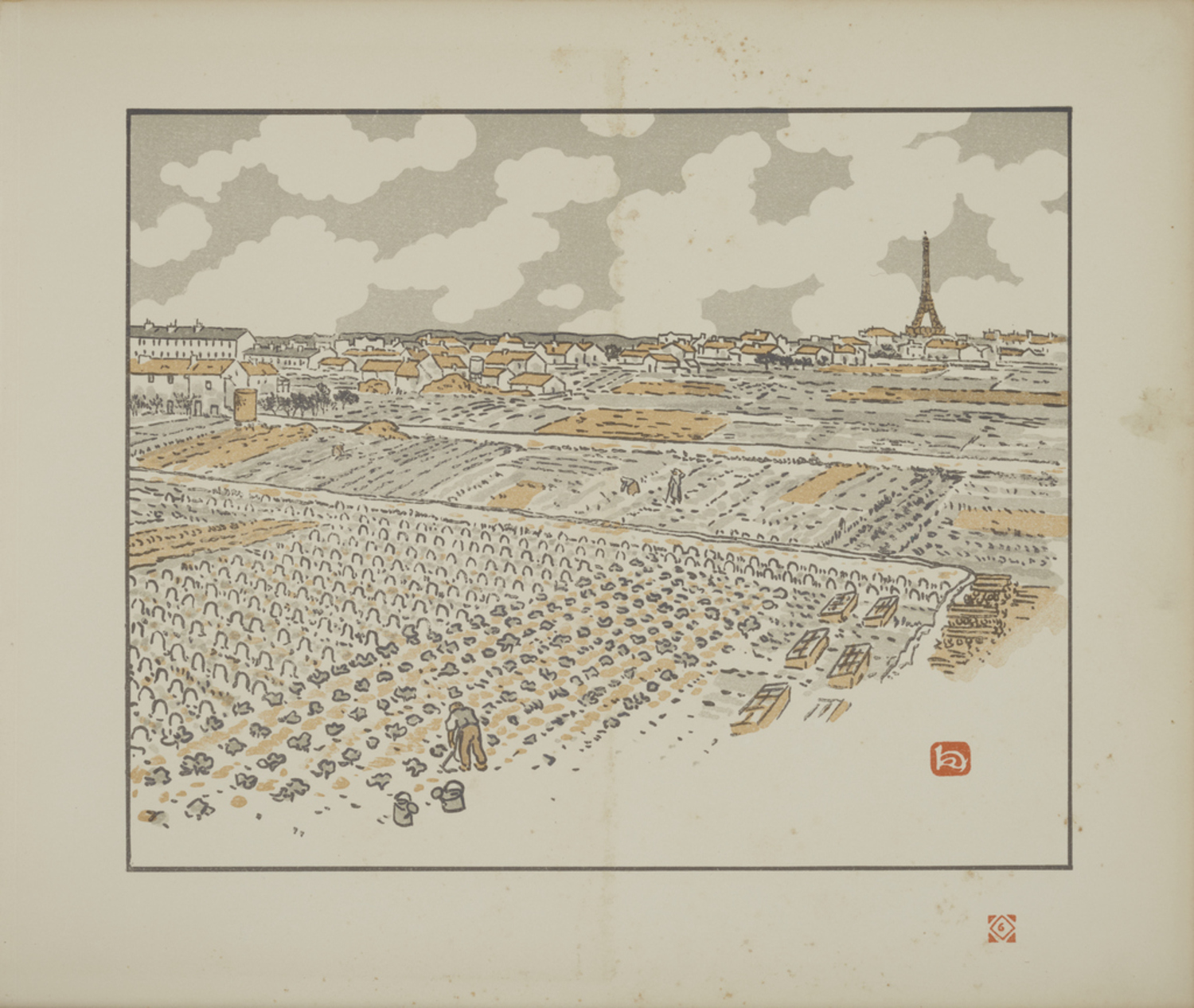 版画集『エッフェル塔三十六景』：グルネルの菜園より|アンリ