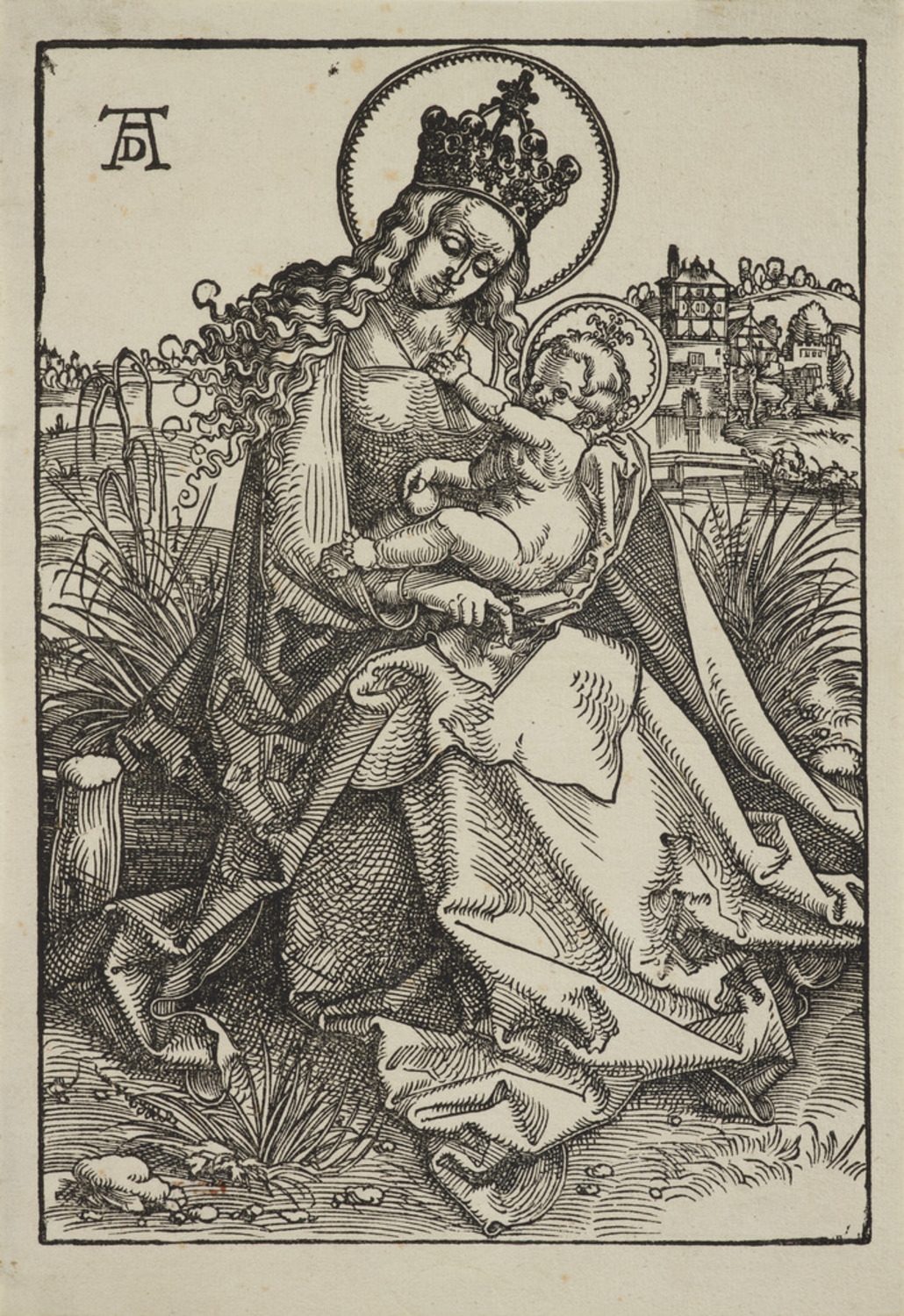 芝の生えたベンチに座る聖母子|ハンス・バルドゥング・グリーン |所蔵